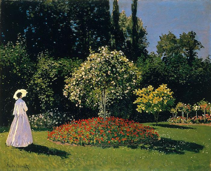 Claude Monet Jeanne-Marguerite Lecadre in the Garden Sainte-Adresse Spain oil painting art